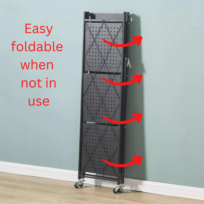 4 tier foldable storage shelf