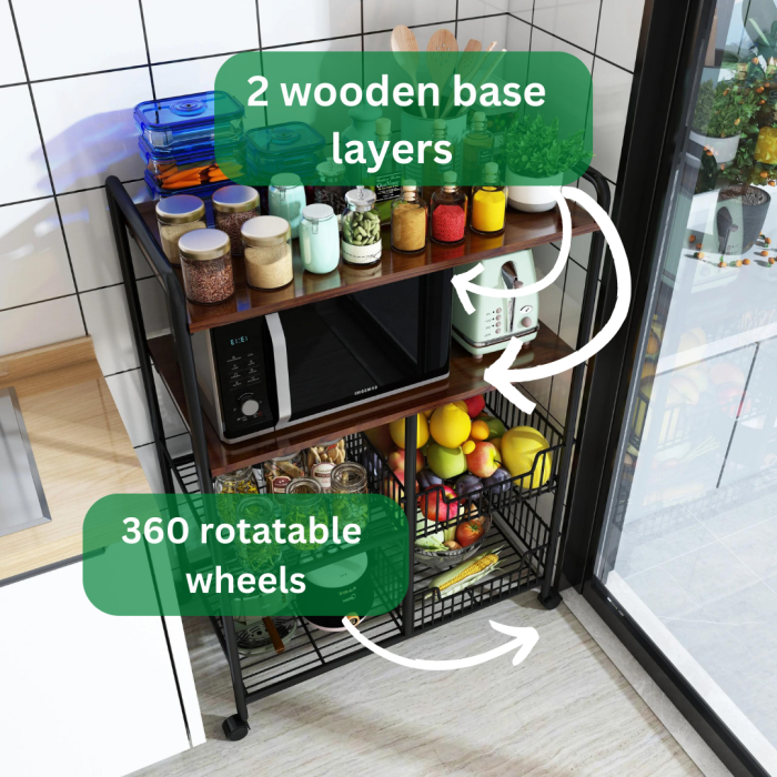 4 tier multifunctional kitchen storage rack with drawers (4)