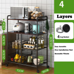 4 tier multifunctional kitchen storage rack with drawers (4)