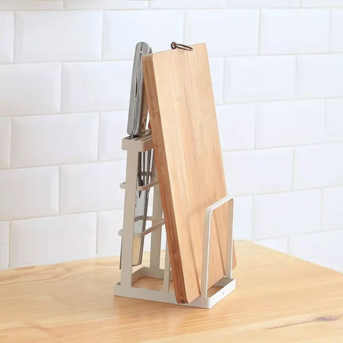 countertop wall mount utensil organizer cutting board kitchen kinfe storage organizer in adudhabi, uae white color