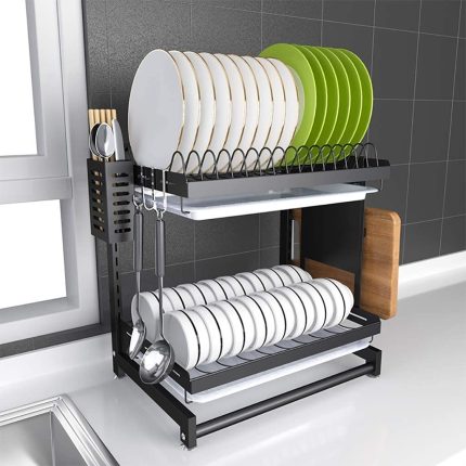 2 layer kitchen countertop dish rack