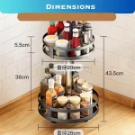 ROTATABLE KITCHEN SPICE RACK ROUND SHAPE, MULTIFUNCTION 2 LAYER ROUND SHAPE RACK, COUNTERTOP SPICE RACK