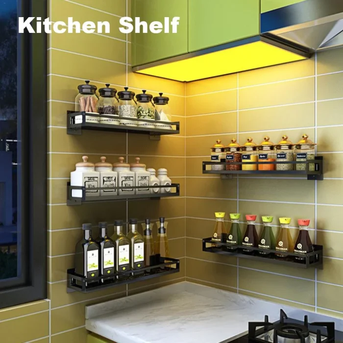 kitchen wall mount stainless steel spice rack