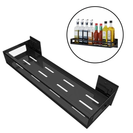 WALL MOUNT SPICE RACK, STAINLESS STEEL 40CM WALL MOUNTED STORAGE RACK, NO DRILLING & NO SCREWS