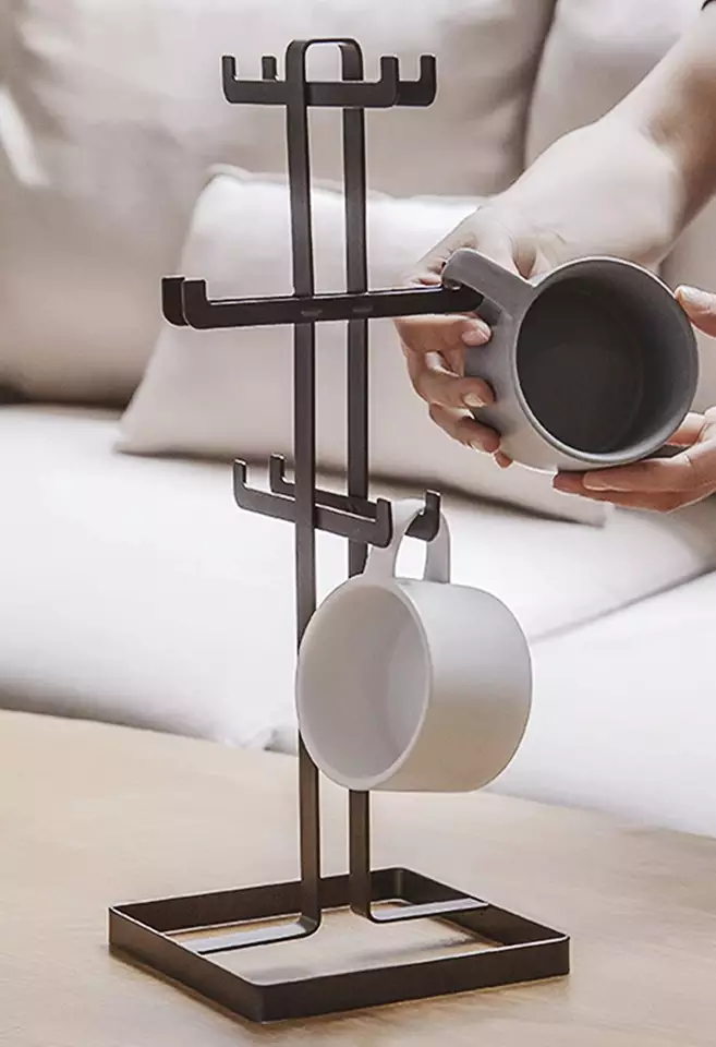 coffee cup holder tree shape design home decorative product, coffee table decor made of premium black steel in Dubai, uae