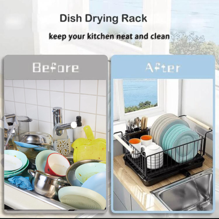 kitchen dish rack with drain pipe rack-store Dubai