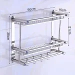 stainless steel 3 layer bathroom rack wall mounted chrome finish no rust or corrosion