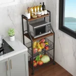 4 TIER TRUMPED SHAPE MULTIFUNCTIONAL RACK, MICROWVAE CART AND TROLLE