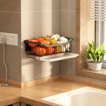 wall mount vegetable basket with water drain tray