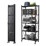 storage shelf 5 layer space with 360 rotatable wheels