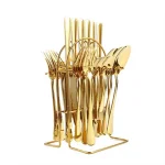 GOLD PLATED STAINLESS STEEL SPOON SET, 24 PCS SPOON SET, CUTLERY SET