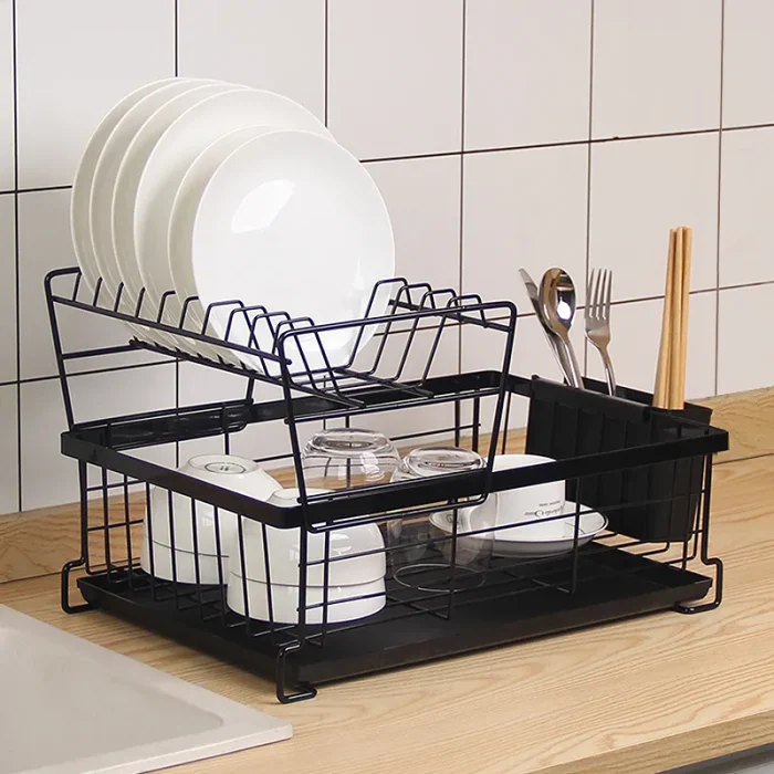 2 tier kitchen dish rack, kitchen countertop dish rack