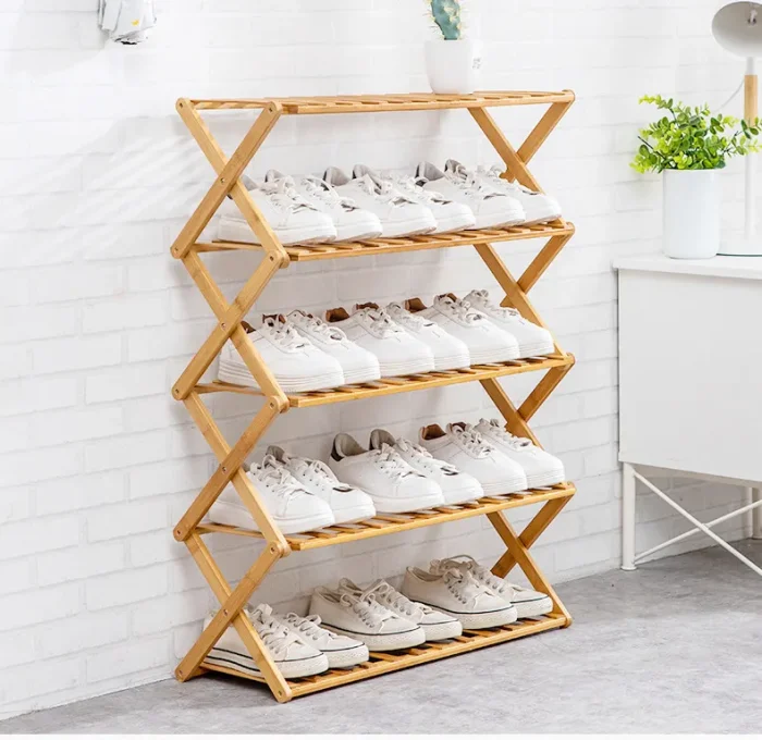 COLLAPSIBLE-BAMBOO-FOLDABLE-SHOE-RACK