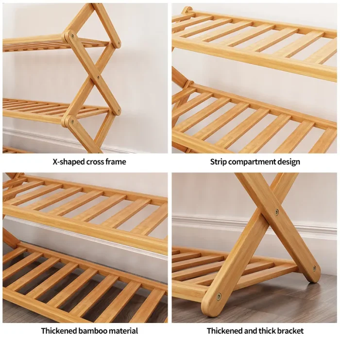 COLLAPSIBLE-BAMBOO-FOLDABLE-SHOE-RACK