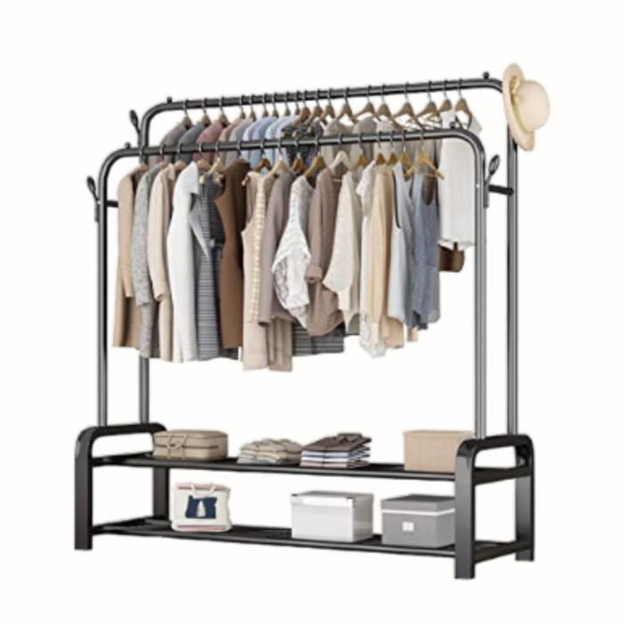 DOUBLE-CLOTH-RACK-WITH-2-STORAGE-LAYER