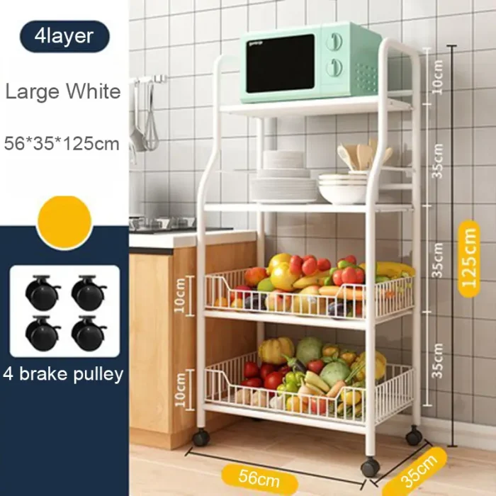 kitchen storage rack with rotatable whells