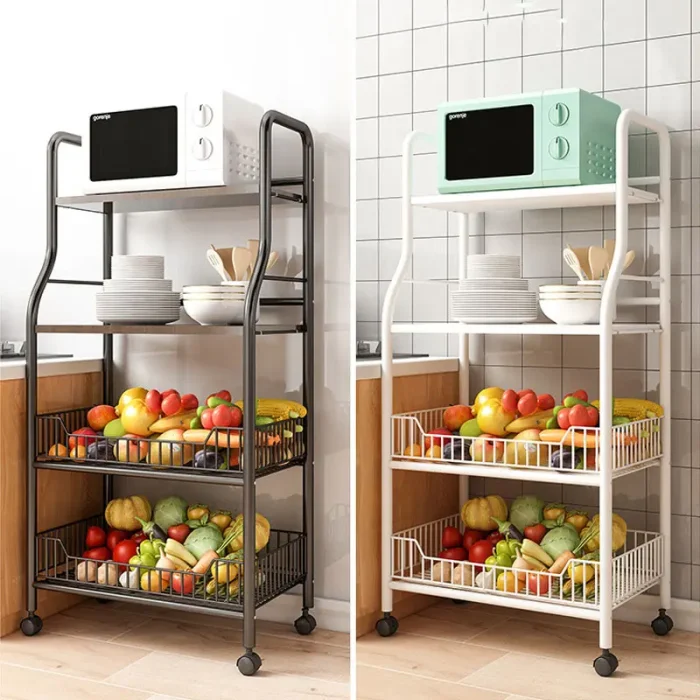 kitchen storage rack with rotatable whells