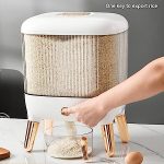 KITCHEN RICE AND SEED STORAGE BOX, COUNTERTOP RICE STORAGE BOX, CYLINDRICAL RICE STORAGE BOX
