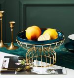 LUXURY SERVING PLATE, WITH GOLD STAND, ORNAMENT AND HOME DECOR CERAMIC PLATE, DESERT, SWEET AND FRUITS SERVING STAND