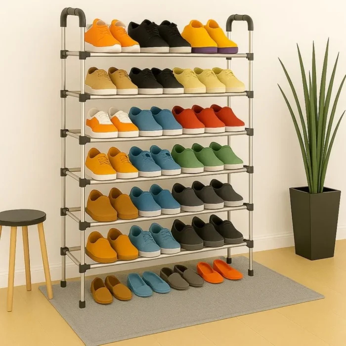 SHOE RACK, PREMIUM STEEL RACK, 6 LAYER SHOE ORGANIZER FOR ENTRYWAY