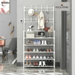 CLOTH AND COAT HANGER, SHOE RACK, 5 TIER MULTIFUNCTIONAL STORAGE ORGANIZER, FLOOR RACK