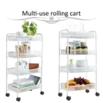 4 Tier Rolling Cart, Rolling Utility Cart for Kitchen, Multifunctional Storage Stand, Metal Storage Trolley with Wheels, Kitchen & Bathroom Organizer, Durable Metal Mesh Cart, Lockable Rolling Cart, Spacious Storage Organizer, Easy Assembly Utility Cart, Modern Black Storage Cart, Home & Office Storage Solution, Portable Storage Rack with Wheels, Compact Kitchen Storage Cart, Multi-Tier Storage Stand UAE, Affordable Kitchen Organizer Rackstore.ae