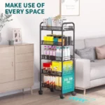 5 Tier Rolling Cart, Kitchen Storage Utility Cart, Multifunctional Basket Stand, Kitchen Storage Rack, Bathroom Storage Cart, Rolling Storage Cart, Metal Mesh Storage Cart, Home Organization Cart, Black Rolling Cart, 5 Layer Storage Rack, Kitchen Storage Trolley, Rolling Basket Stand, Office Storage Cart, Easy Assembly Storage Cart, Lockable Wheels Storage Cart, Versatile Storage Cart, Durable Rolling Cart, Metal Trolley, Modern Storage Solutions, Space Saving Cart, Practical Storage Organizer, Easy to Clean Storage Cart