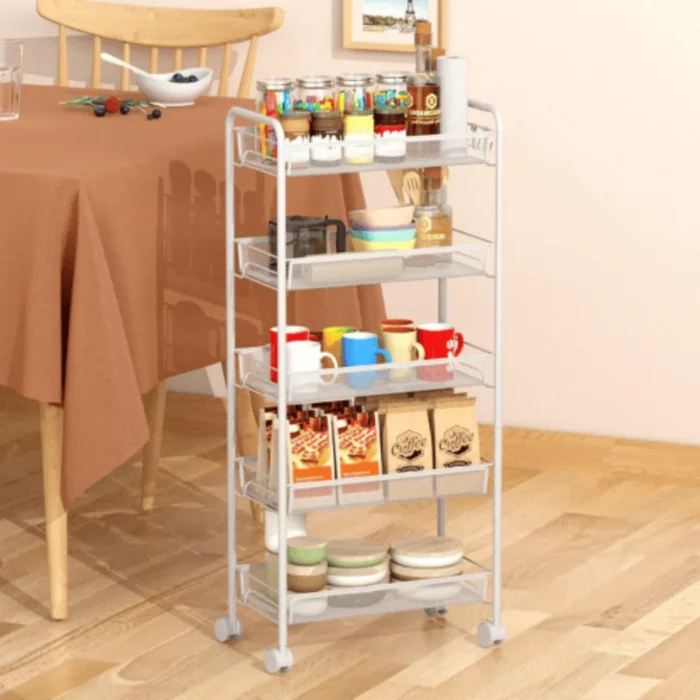 5 Tier Rolling Cart, Kitchen Storage Utility Cart, Multifunctional Basket Stand, Kitchen Storage Rack, Bathroom Storage Cart, Rolling Storage Cart, Metal Mesh Storage Cart, Home Organization Cart, Black Rolling Cart, 5 Layer Storage Rack, Kitchen Storage Trolley, Rolling Basket Stand, Office Storage Cart, Easy Assembly Storage Cart, Lockable Wheels Storage Cart, Versatile Storage Cart, Durable Rolling Cart, Metal Trolley, Modern Storage Solutions, Space Saving Cart, Practical Storage Organizer, Easy to Clean Storage Cart