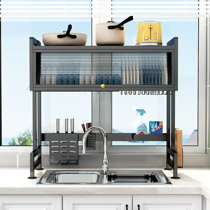 85cm sink top dish rack, 85cm multifunctional dish drainer, 85cm dust proof cabinet door dish rack, 85cm kitchen dish rack, 85cm sink top dish rack with storage, 85cm dish drying rack with cupboard, 85cm kitchen sink dish rack, 85cm dish drainer for kitchen, 85cm countertop dish rack with cabinet, 85cm kitchen dish rack organizer, durable 85cm dish rack for kitchen, 85cm sink dish rack with dust-proof door, space-saving 85cm dish rack, efficient draining system 85cm dish rack, easy assembly 85cm dish rack, 85cm non-slip base dish rack, modern 85cm dish rack