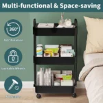 3-Tier Utility Rolling Cart, Multifunctional Rolling Storage Trolley, Slim Storage Cart, Black Rolling Cart, Mobile Storage Trolley, Space-Saving Storage Cart, Kitchen Storage Cart UAE, Office Utility Cart, Bathroom Organizer Trolley, Durable Metal Rolling Cart, Multi-Purpose Storage Rack, Portable Trolley with Wheels, Rackstore.ae Storage Solutions, Compact Rolling Organizer, Home and Office Storage Cart, Heavy-Duty Utility Cart, Versatile Storage Rack, Affordable Trolley in UAE.