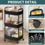 3-Tier Utility Rolling Cart, Multifunctional Rolling Storage Trolley, Slim Storage Cart, Black Rolling Cart, Mobile Storage Trolley, Space-Saving Storage Cart, Kitchen Storage Cart UAE, Office Utility Cart, Bathroom Organizer Trolley, Durable Metal Rolling Cart, Multi-Purpose Storage Rack, Portable Trolley with Wheels, Rackstore.ae Storage Solutions, Compact Rolling Organizer, Home and Office Storage Cart, Heavy-Duty Utility Cart, Versatile Storage Rack, Affordable Trolley in UAE.
