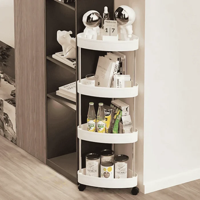 4-Tier Corner Storage Cart, Rotatable Utility Trolley, Kitchen Storage Rack in Dubai, Living Room Organizer in UAE, Space-Saving Corner Shelf, Multi-Purpose Rolling Cart, 360 Degree Rotating Shelf, Plastic Storage Trolley, Home Organization Rack, Mobile Storage Cart, Compact Storage Solution, Affordable Storage Cart in UAE, Delivery All Over UAE Including Sharjah, Abu Dhabi, and Ajman.