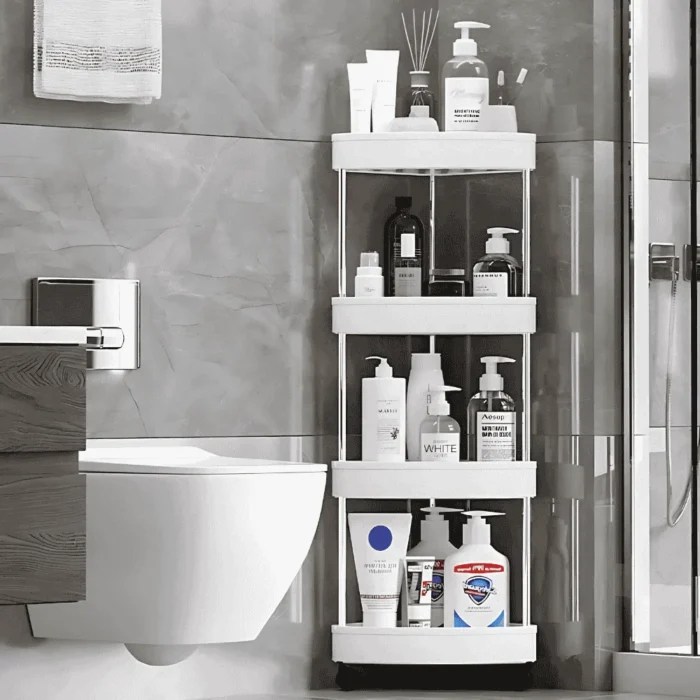 4-Tier Corner Storage Cart, Rotatable Utility Trolley, Kitchen Storage Rack in Dubai, Living Room Organizer in UAE, Space-Saving Corner Shelf, Multi-Purpose Rolling Cart, 360 Degree Rotating Shelf, Plastic Storage Trolley, Home Organization Rack, Mobile Storage Cart, Compact Storage Solution, Affordable Storage Cart in UAE, Delivery All Over UAE Including Sharjah, Abu Dhabi, and Ajman.
