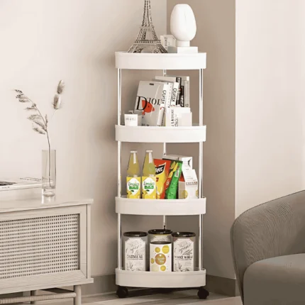 4-Tier Corner Storage Cart, Rotatable Utility Trolley, Kitchen Storage Rack in Dubai, Living Room Organizer in UAE, Space-Saving Corner Shelf, Multi-Purpose Rolling Cart, 360 Degree Rotating Shelf, Plastic Storage Trolley, Home Organization Rack, Mobile Storage Cart, Compact Storage Solution, Affordable Storage Cart in UAE, Delivery All Over UAE Including Sharjah, Abu Dhabi, and Ajman.