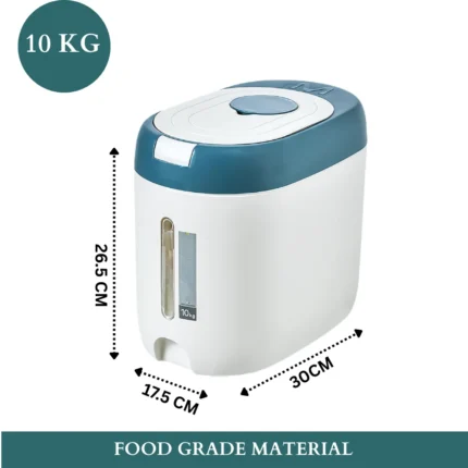 10kg rice storage box, large capacity rice container, kitchen grain storage, airtight grain box, food storage container, bulk rice storage