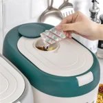 10kg rice storage box, large capacity rice container, kitchen grain storage, airtight grain box, food storage container, bulk rice storage