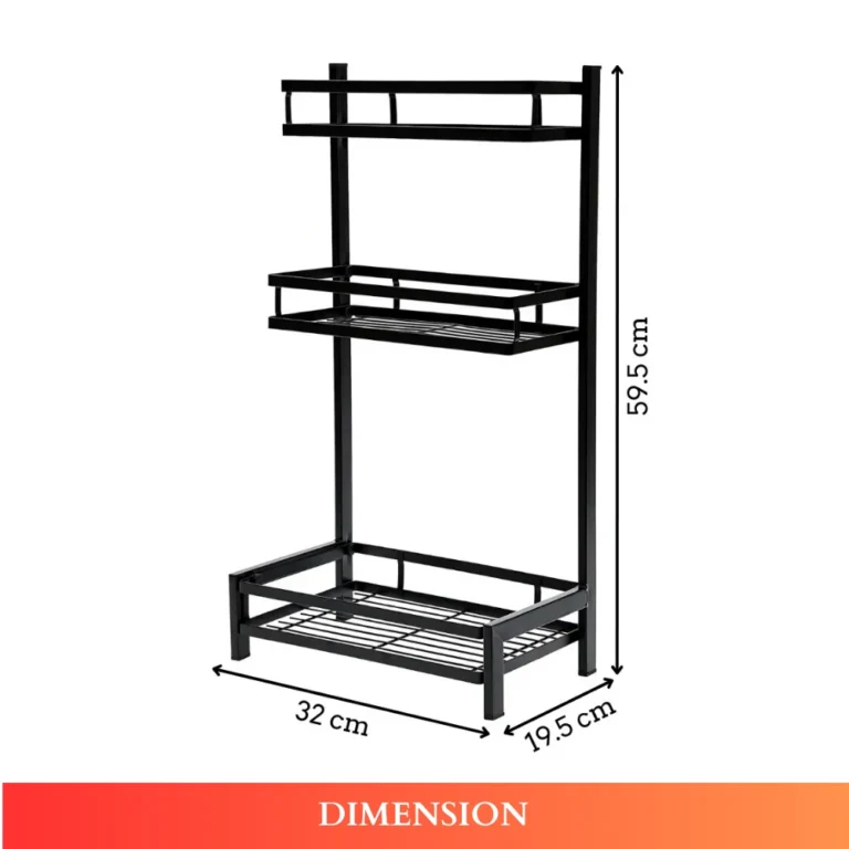 3 layer countertop spice rack, black spice rack organizer, kitchen spice storage, countertop spice shelf, metal spice rack, kitchen organizer rack, spice shelf for kitchen, rackstore.ae