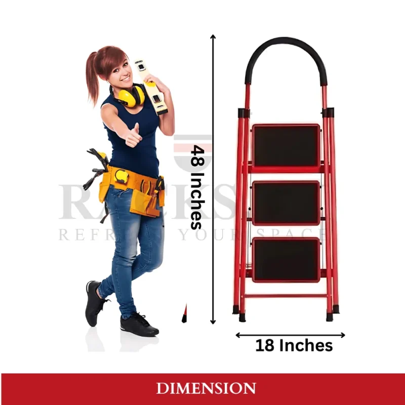 3 layer multifunctional ladder, step ladder in UAE, safety ladder with handle, non-slip step ladder, foldable step ladder Dubai, multipurpose ladder UAE, household ladder with safety rail, black step ladder for home, ladder for home use in Dubai, best step ladder rackstore.ae, metal step ladder UAE, kitchen step ladder, indoor use ladder, compact ladder with handrail, durable steel step ladder , 3 Layer Multifunctional Ladder