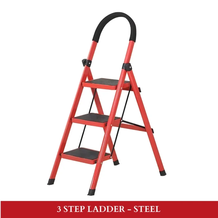 3 layer multifunctional ladder, step ladder in UAE, safety ladder with handle, non-slip step ladder, foldable step ladder Dubai, multipurpose ladder UAE, household ladder with safety rail, black step ladder for home, ladder for home use in Dubai, best step ladder rackstore.ae, metal step ladder UAE, kitchen step ladder, indoor use ladder, compact ladder with handrail, durable steel step ladder , 3 Layer Multifunctional Ladder