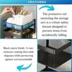 5 LAYER STORAGE RACK – REVOLVING MULTI PURPOSE TROLLEY WITH WHEELS IN BLACK