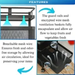 5 LAYER STORAGE RACK – REVOLVING MULTI PURPOSE TROLLEY WITH WHEELS IN BLACK