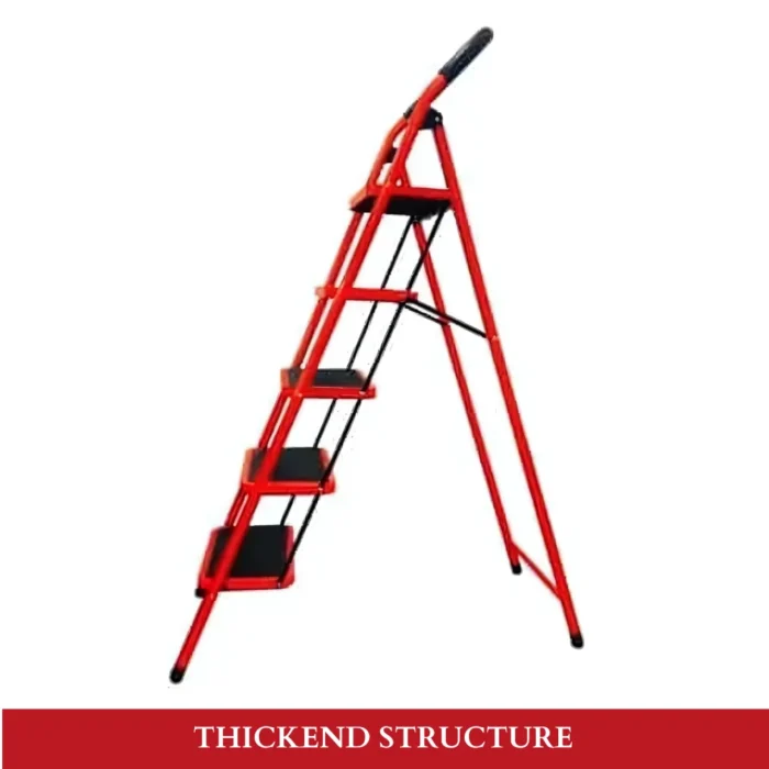 5 step ladder, foldable step ladder, ladder with handle, household ladder, safety step ladder, best ladder for home in Sri Lanka, compact ladder Colombo, folding ladder for indoor use, secure ladder with non-slip feet, ladder for cleaning and repairs , 5-layer-step-ladder-with-safety-handle