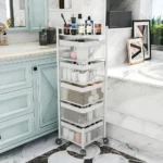 5-layer-white-multi-purpose-rotating-storage-cart