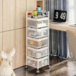 5-layer-white-multi-purpose-rotating-storage-cart