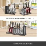 expandable pot rack, adjustable pan organizer UAE, cookware rack for cabinets, kitchen storage rack UAE, carbon steel pan holder, pot and pan rack UAE, heavy-duty kitchen rack, rackstore.ae