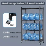 foldable shelf, 4 layer rack, metal storage shelf, kitchen storage rack, foldable organizer, black powder coated shelf, storage rack with wheels, heavy duty rack, home storage solution