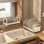 kitchen plate rack, under cabinet plate organizer, countertop plate rack, spoon holder kitchen, carbon steel dish rack, white plate rack, plate rack for kitchen storage, kitchen space saver organizer