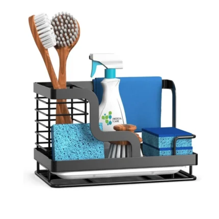 kitchen sink caddy Dubai, sink caddy with water drain tray Dubai, stainless steel kitchen organizer Dubai, sponge holder Dubai, dish rack Dubai, kitchen sink caddy rack Dubai
