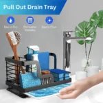kitchen sink caddy Dubai, sink caddy with water drain tray Dubai, stainless steel kitchen organizer Dubai, sponge holder Dubai, dish rack Dubai, kitchen sink caddy rack Dubai