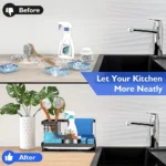 kitchen sink caddy Dubai, sink caddy with water drain tray Dubai, stainless steel kitchen organizer Dubai, sponge holder Dubai, dish rack Dubai, kitchen sink caddy rack Dubai